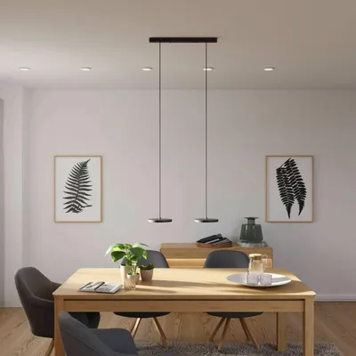 Produktbild von LUMIÈRE Design Pendelleuchte 'Evanos' 2-flammig LED dimmbar Hängelampe Schwarz