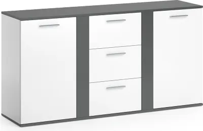 Produktbild von Vicco Kommode Novelli, 155 x 80 cm mit Schubladen, Anthrazit/Weiß