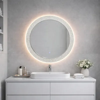 Produktbild von 80 cm LED-beleuchteter Spiegel mit Dekoration