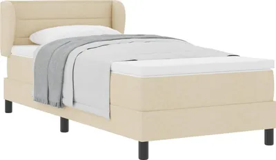 Produktbild von Boxspringbett mit Matratze mit Kopfteil Creme 80 x 200 cm Stoff