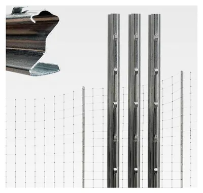 Produktbild von 20 Stück Z-Profil Zaunpfosten 230 cm feuerverzinkt Zaunpfähle 1,5 mm Stärke mit gestanzten Haken