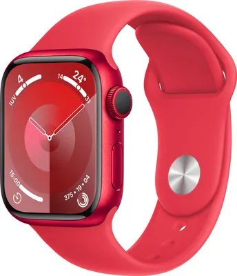 Produktbild von Apple Watch Series 9 41mm Aluminiumgehäuse GPS (PRODUCT)RED Sportarmband Rot M/L