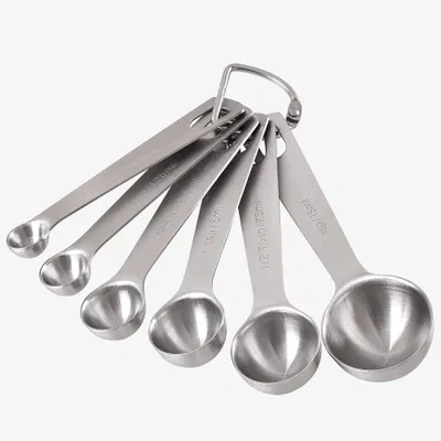 6er Set Messlöffel aus Edelstahl, 1/8 TL bis 1 EL