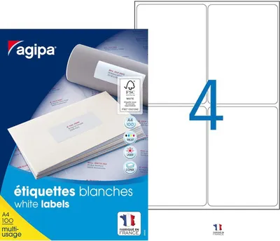Produktbild von agipa Universal-Etiketten 99,1 x 139 mm weiß 400 Etiketten