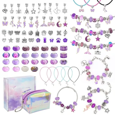 Image de Omgoods - Kit créatif pour la fabrication de bijoux, idéal pour les filles de 6 à 12 ans