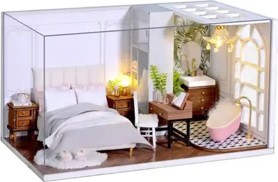 Immagine prodotto di Habarri | Casa in Miniatura - DIY Casa Delle Bambole - Casa in Legno con Mobili e Illuminazione a LED - Regalo per Bambini - Finestre Di Barcellona