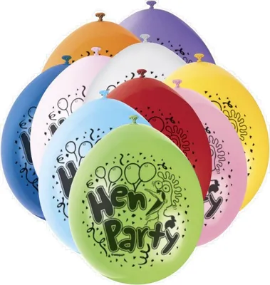 Produktbild von Unique Party - Ballons, Latex, Junggesellinnenabschied 10er-Pack SG24789 (Einheitsgröße) (Bunt)
