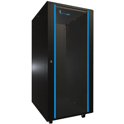 Obrázok produktu pre Extralink EX.11366, Voľne stojací rack, 27U, 1000 kg, Zámok, Koľajnice racku, Nastaviteľné nohy