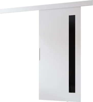 Produktbild von Minio, Schiebetür "CLEAN G", mit schwarzem Dekorelement, Zimmertür, 86cm, Weiße Farbe