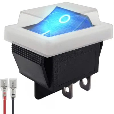 Produktbild von ProRide Wippschalter ON-OFF KCD4-202 2-polig 30x22mm 250V/16A blau beleuchtet