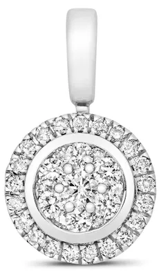 Produktbild von Eleganter 9 Karat (375) Weißgold Damen - Diamant Anhänger Brillant-Schliff 0.25 Karat H - I1 - 14mm*9mm; TRS15836