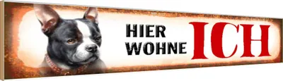 Produktbild von vianmo Holzschild 10x46 cm Französisches Bulldogge Tier Haustier