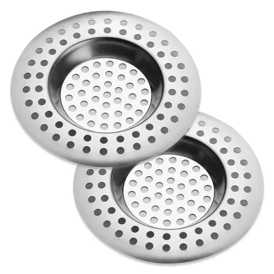Produktbild von 2er Set Abflusssieb 7,7cm Edelstahl Küche Badezimmer Sieb für Spülbecken Waschbecken Haarsieb Abflusschutz Dusche
