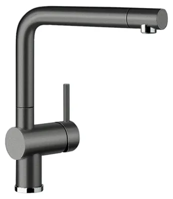 Produktbild von BLANCO LINUS, Messing SILGRANIT-Look, felsgrau, Hochdruck, Standard, Grau, Messing, Hebelgriffe, Einzelbild, Typ L