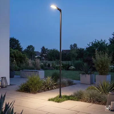 Obrázek produktu pro Venkovní lampa LED kovový hliník 392 cm IP65 černá 3000 K teplé bílé světlo 5700 lm Moderní, Obrázek vytvořený pomocí AI