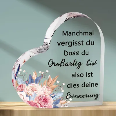 Produktbild von Inspirierende Acrylplakette Herzform Geschenk Frauen Freundin Schwester