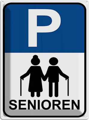 Produktbild von vianmo Blechschild 40x30 cm Parkplatz Senioren Parkplatzschild