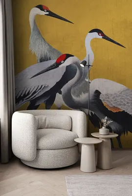 Produktbild von Digitaldruck Vlies Fototapete - Yellow Cranes - Größe 200 x 250 cm