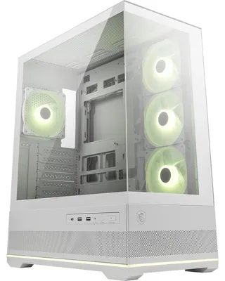Produktbild von MSI MAG PANO 110R PZ WHITE, Midi Tower, PC, Weiß, ATX, micro ATX, Mini-ATX, Gehärtetes Glas, Gaming