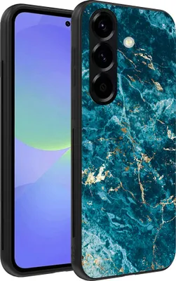 Produktbild von Smartphonica Handytasche Geeignet für Samsung Galaxy A36 mit Marmordruck - TPU zurück Abdeckung Fall blau Marmor Design - Blau
