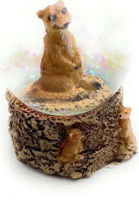 Immagine prodotto di Onwomania suricato surikate graffiante animale altezza 6,5 cm globo di neve palla glitter agitare multicolore