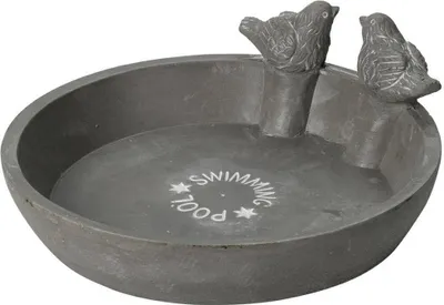 Produktbild von Pro Garden Vogeltranke - grau - mineralisch - D23 x H6,5 cm - Trinkschale fur Gartenvogel
