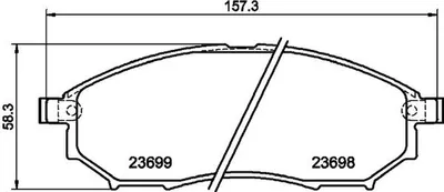 Produktbild von HELLA Bremsbeläge Satz Vorne Bremsklötze für NISSAN Pathfinder III (R51) 8DB 355 021-101