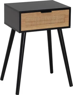 Produktbild von HowHomely | Beistelltisch - Nachtkommode mit Schublade - 45 x 34 x 59 cm - schwarz braun - Nachttisch