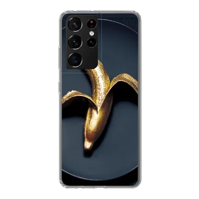 Produktbild von MuchoWow® Handyhülle Schutzhülle Hülle für Samsung Galaxy S21 Ultra Goldene Banane auf dunklem Hintergrund Silikon Softcase Handy Hülle - Mobiltelefon