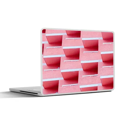 Produktbild von MuchoWow® Laptop Aufkleber Sticker Cover Rosa - Balkon - Sommer - Architektur 36.5x27.5 cm - Laptop-Sticker