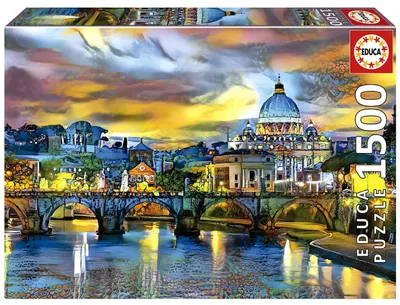 Produktbild von Educa Puzzle Petersdom und Engelsbrücke 1500 Teile