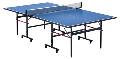 Immagine prodotto di Tavolo da ping pong VEVOR, tavolo da ping pong portatile in MDF per uso interno, tavolo da ping pong pieghevole con rete a sgancio rapido e ruote bloccabili, piano del tavolo di 12 mm di spessore