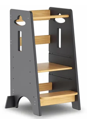Image de Tour d'apprentissage pour enfants en bois, avec 3 réglages de hauteur, idéale pour les parents et les enfants