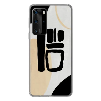 Produktbild von MuchoWow® Handyhülle Schutzhülle Hülle für Huawei P40 Pro Schwarz - Kreis - Abstrakt Silikon Softcase Handy Hülle - Schutz