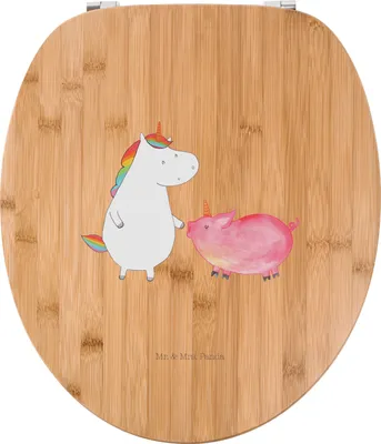 Produktbild von Mr. & Mrs. Panda WC Sitz Einhorn Schwein - Transparent - Geschenk, Einhörner, Freundin, Unicorn, Brille, Deckel, Toilettendeckel, Klobrille, WC-Sitz, Schweinchen