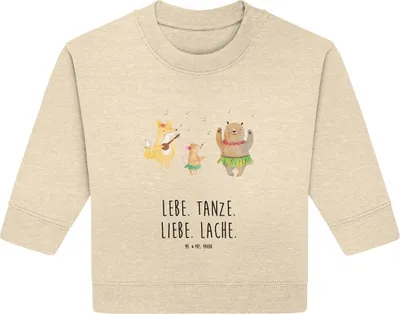 Produktbild von Mr. & Mrs. Panda Organic Baby Pullover Waldtiere Aloha 12. - 18. Monat - Natural Raw - Geschenk, Lachen, Bullover, Igel, Hase, Musik, Tanzen, Lustige Sprüche