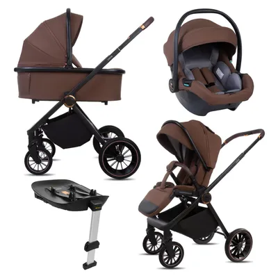 Obrázok produktu pre BabyLux® Wózek Dziecięcy 4w1 CASTOR Spacerówka Gondola Lekki Składany Zestaw, Fotelik Samochodowy I-Size, Baza do Auta, 4 Pozycje Oparcia, Torba do Przewijania i inne Akcesoria, 0-22kg (0-4 lata), UV 50+