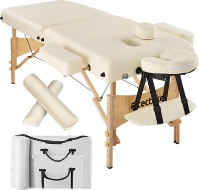 Image de Table de massage Pliante 2 Zones 7,5 cm d'épaisseur - beige