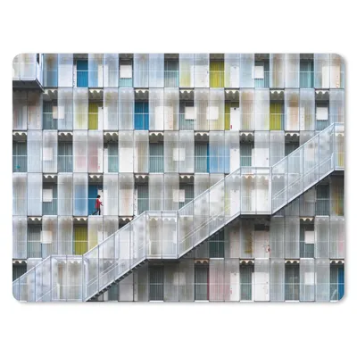 Produktbild von MuchoWow® Mauspad Mousepad Türen - Wohnungen - Treppen - Farbenfroh 23x19 cm - Mousepads - Maus Mat - Pad - Mausunterlage - Schreibtischunterlage - Mauspad