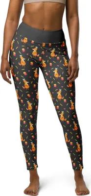 Produktbild von Mr. & Mrs. Panda Leggings Fuchs Pommes Größe L - Grau - Geschenk, Damen-Leggings, Gym-Hose, Leggins, Muster, Pomes Frites, Sporthose, Yogahose