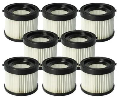 Produktbild von vhbw 8 Staubsaugerfilter kompatibel mit BTI 18 V Akku Nass- und Trockensauger Staubsauger - HEPA-Filter Schwarz Weiß