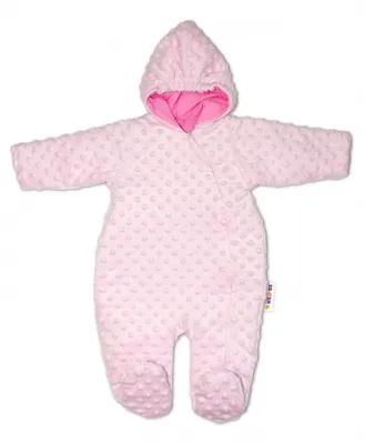 Obrázek produktu pro Baby Nellys Kombinézka/overálek Minky, zateplená - růžová