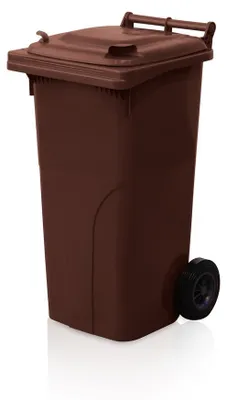 Obrázek produktu pro Popelnice 120 HDPE, kolečka, hnědá PREMIUM