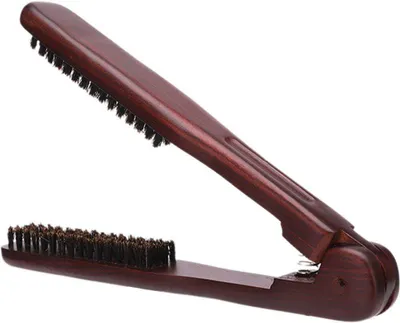 Produktbild von Haarglätter-kamm, Doppelseitige Bürste, Verschleißfest, Antistatisch, V-förmiger Borstenkamm, Doppelbürste, Friseur-Styling-zubehör