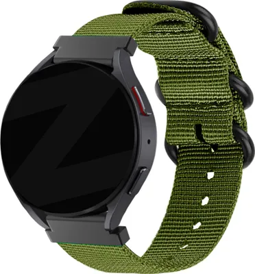 Produktbild von Bandz Universal 22mm Nylonband mit Schnalle passend für Samsung Galaxy 3 45mm / Watch 1 46mm / Gear S3 Classic & Frontier - Polar Vantage M / M2 / Grit X - Huawei Watch GT 1/2/3 46mm / GT 2 Pro - Dunkelgrün