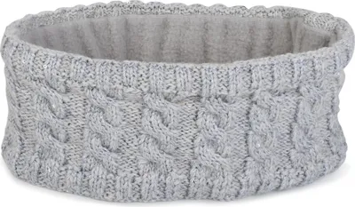 Produktbild von styleBREAKER Damen Strick Stirnband mit Zopfmuster und Pailletten, Fleece Futter, Haarband, Thermo Winter Headband 04026028