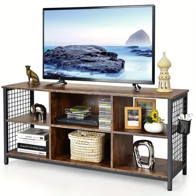 Immagine prodotto di Mobile TV - Supporto per TV - Mobile multimediale - Mobile TV - Mobile TV in stile industriale - Adatto per schermi da 65 pollici