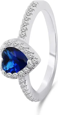 Obrázok produktu pre Romantický strieborný prsteň srdce RI047WB - Obvod: 54 mm