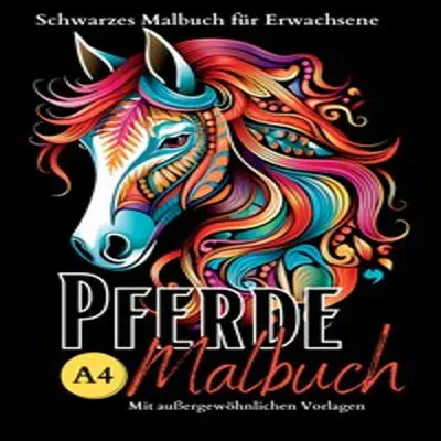 Produktbild von Schwarzes "Pferde Malbuch für Erwachsene".