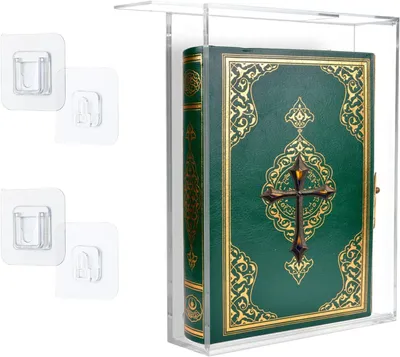 Obrázek produktu pro Ochranný obal z akrylového skla, průhledný, rozměry 26,2 x 18 x 5 cm, určený pro knihy, například Bible